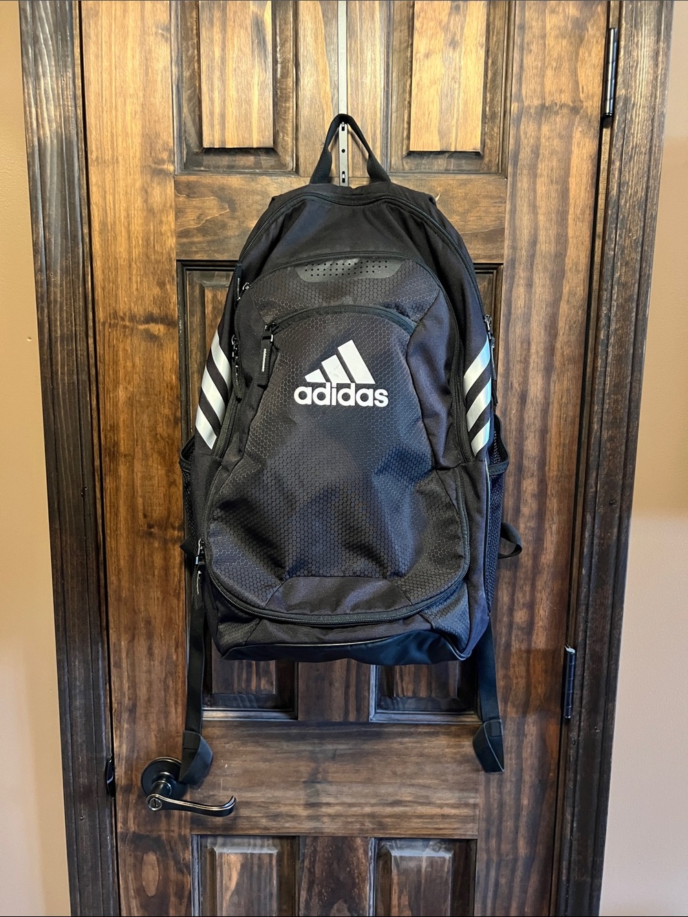 adidas Soccer Backpack with White Stripe Accents